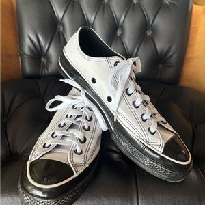 Converse Black and White Athletic Shoes with Iconic Canvas Style